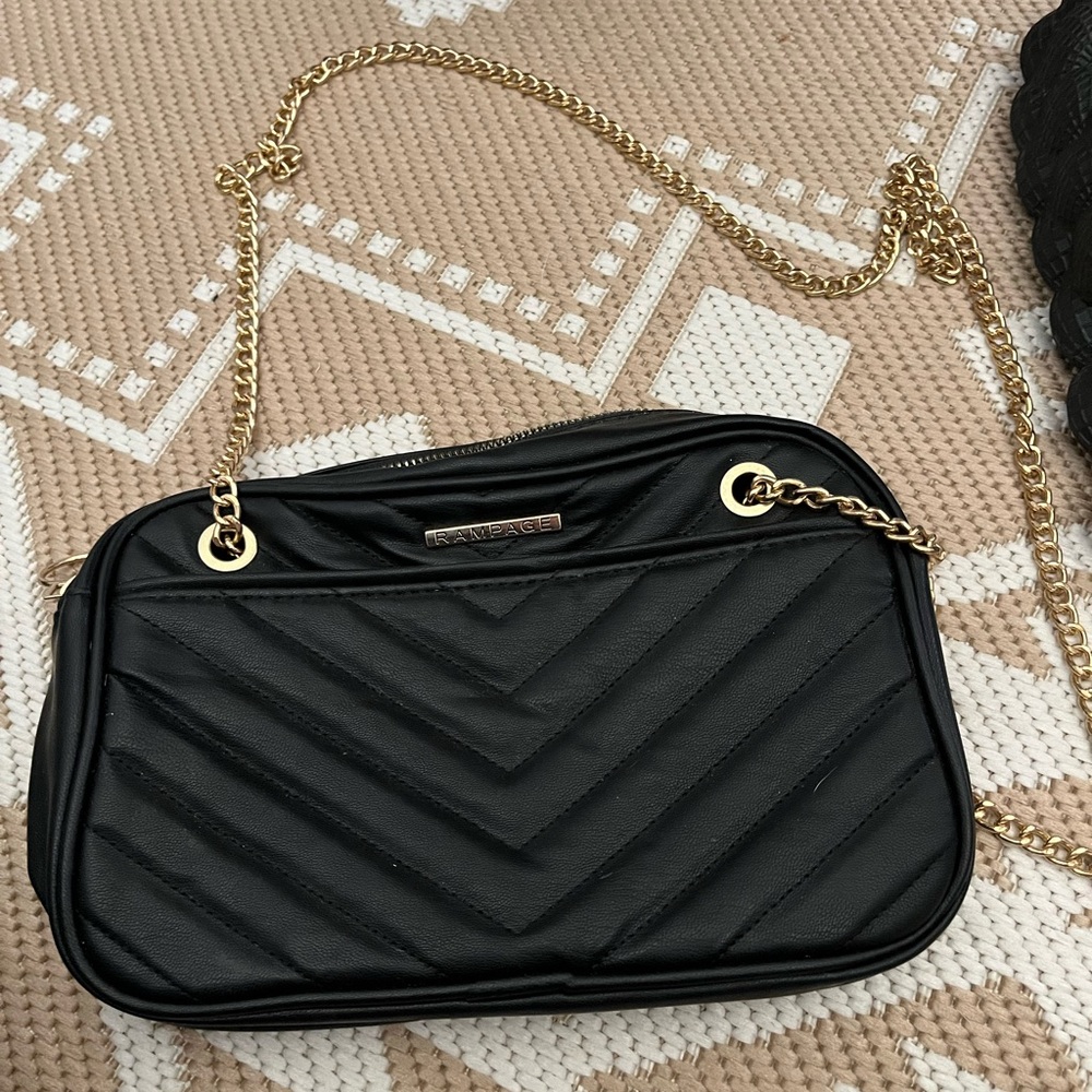 Black and gold crossbody